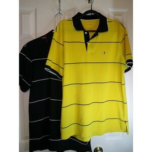 IZOD Performance Polo Shirt‎ Striped Golf Casual Short Sleeve Large
